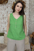 Image 4 of Button up linen shirt with no sleeves and perfect for summer Kira from Baltic Linen
